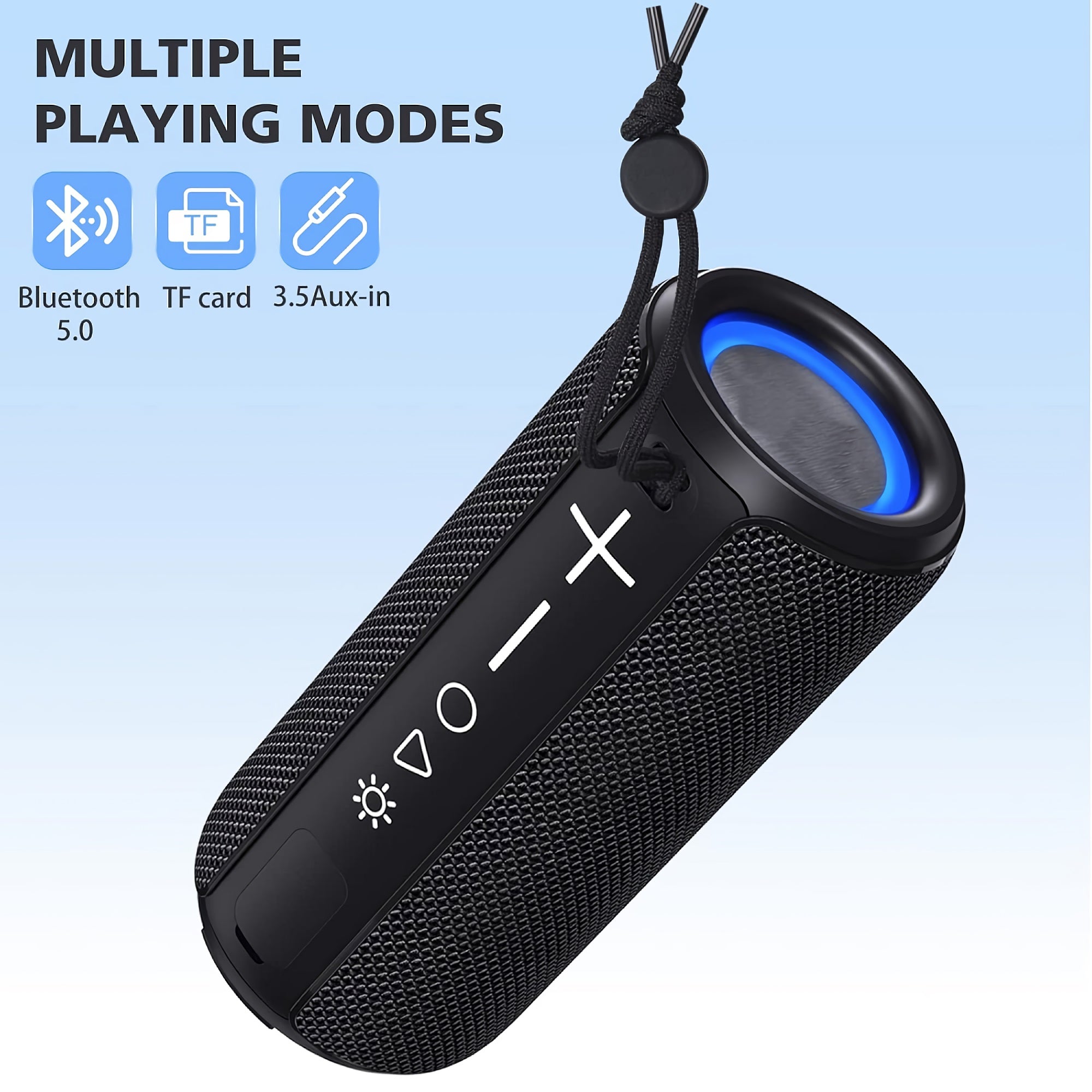 F21 RGB LED Wireless Speaker, Portable Blueooth Speaker with TWS, IPX6 Waterproof, LED Lights, TF Card Slot for Home, Travel, Parties, Beach (Black) F21 RGB LED Wireless Speaker, Portable Blueooth Speaker with TWS, IPX6 Waterproof, LED Lights, TF Card Slot for Home, Travel, Parties, Beach (Black)